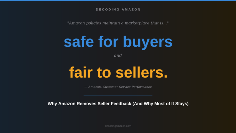Amazon policies maintain a marketplace that is safe for buyers and fair to sellers